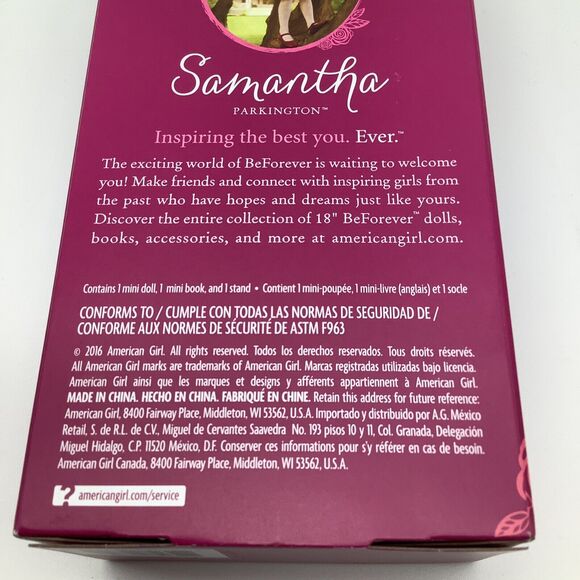 AMERICAN GIRL BEFOREVER SAMANTHA PARKINGTON 2016 MINI DOLL New - Picture 4 of 7